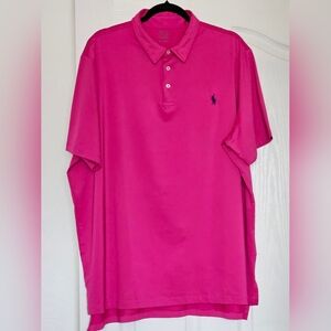 Polo Ralph Lauren Performance Polo Shirt Mens 2XL XXL Pink Stretch Golf Wicking